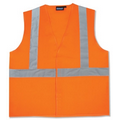 S388 ANSI Class 2 Woven Oxford Hi-Viz Orange Vest w/ Open Pockets (2X-Large